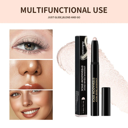Waterproof 10 Colors Crease-proof Eyeshadow Pencil Stick Lasting Glitter Shimmer Matte Eye Shadow Highlighter Pen Eyes Makeup