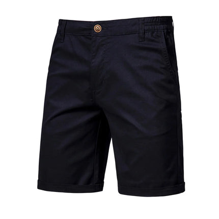 AIOPESON Summer 100% Cotton Solid Shorts Men High Quality Casual Business Social Elastic Waist Men Shorts 10 Colors Beach Shorts