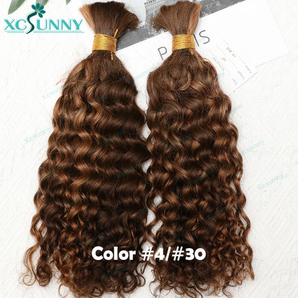Bulk Human Hair For Braiding Curly Loose Deep Braiding Hair Extensions Color 30 4 Bulk Human Hair For Braids Double Drawn