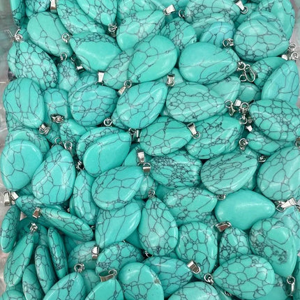 RX9-1 18*25mm natural stone water drop shape pendants charms for Necklaces making
