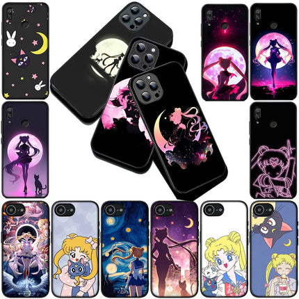 Casing Phone Cover for Samsung Galaxy S22 S21 S20 FE Ultra Plus A07 A17 A15 A16 A25 A57 A37 Case  S-SailorS Anime Girl Moons