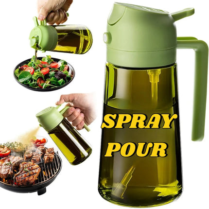 Olive Oil Dispenser Plastic Bottle for Kitchen Gadgets Air Fryer Accessories Olive Oil Sprayer Cooking Light-Blocking Dark Green