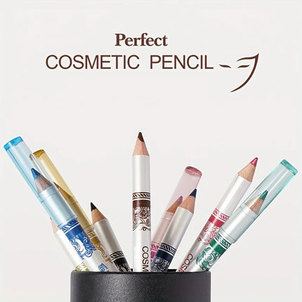 12PCS/PACK 2 in 1 Eyeliner 12 Colors Lip Pencil Long-lasting Waterproof Makeup Cosmetic Set Eye Liner HOT SALE