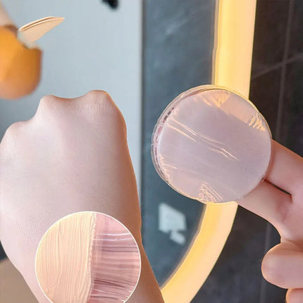 1pcs，Transparent silicone powder puff, super soft jelly air cushion powder puff, dry and wet sunscreen liquid foundation puff