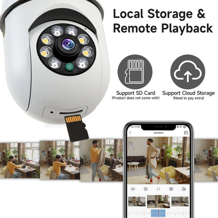 Wireless Bulb Camera Wifi E27 Bulb Camera 360 degree PTZ Audio WiFi Security Camera Full-color High-definition Night Vision