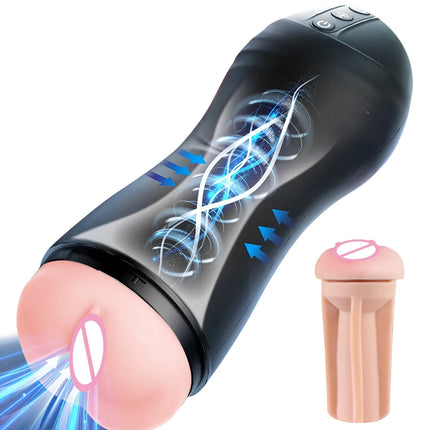 Male Masturbation Cup Automatic Sucking Real Oral Vagina Suction Vibrator Masturbator Sex Toys For Men Blowjob Vibrating Machine