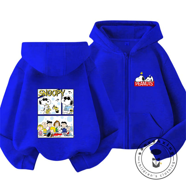 New Style Kids Zipper Hoodie Cute Cartoon Print Autumn Winter Trendy Hooded Street Wear Snoopy Boys Girls 3 14
