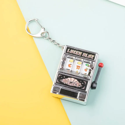 2024 Summer New Classic Toys Niche Keychain Fruit Machine Slot Machine Keychain Fun Creative Car Accessory Keyring Pendant Gift