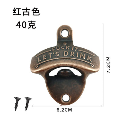 Alloy Wall Mount Beer Opener Kitchen Bar Bottle Opener