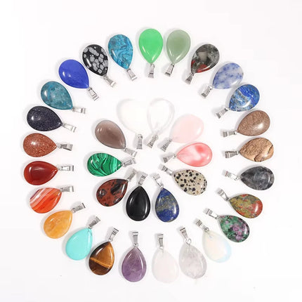 RX9-1 18*25mm natural stone water drop shape pendants charms for Necklaces making