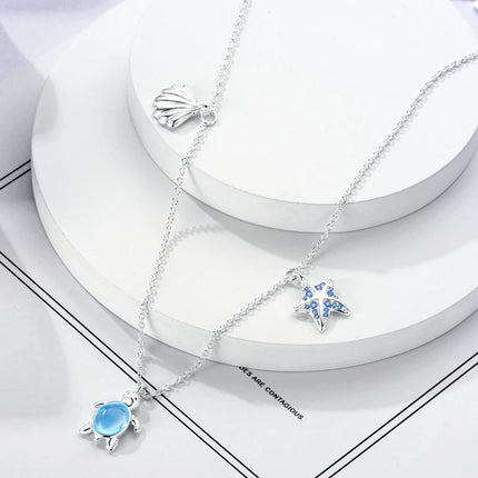 925 Sterling Silver Necklace Dreamcatcher Painting Plate Butterfly Necklace Fit Original Charms Fine Jewelry DIY Women Fashion