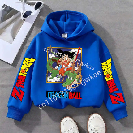Cartoon Pattern Clothes Clothing Kids Gift Dragon Ball Thick Hoodies for Children Goku Anime Sweatshirt Boys Girls Hoodie