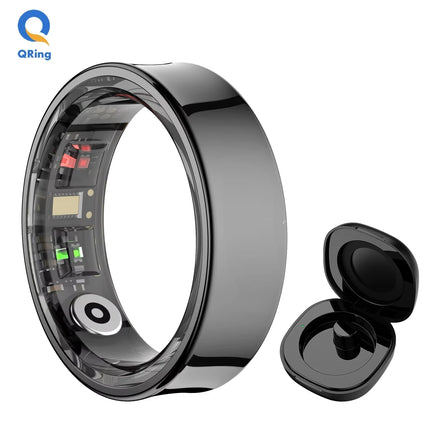 R09 Smart Ring Men Women with Charging Case, Skin Temperature Health and Sleep Monitor Multi Sport Mode For Xiaomi Samsung Phone