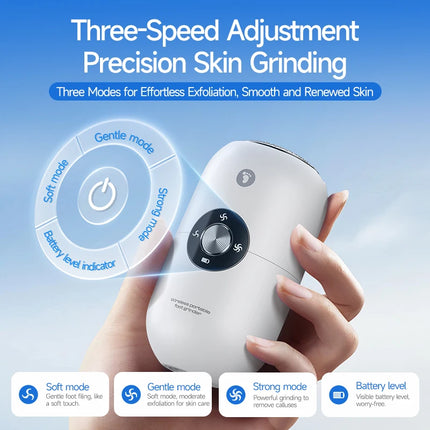 Waterproof Electronic Foot Callus Remover with 3 Speeds Waterproof IPX6 for Removing Dry Coarse Skin Calluses On Heels Women Men