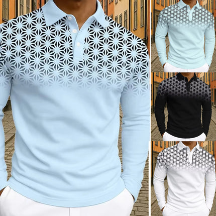 Long Sleeved Polo Shirt with Collar Autumn Ordinary Simple Casual T-shirt Daily Top
