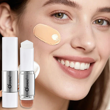 2-in-1 Color-Changing Foundation Stick Lightweight Moisturizing Concealer Foundation Cream Face Brightening Makeup Cosmetics