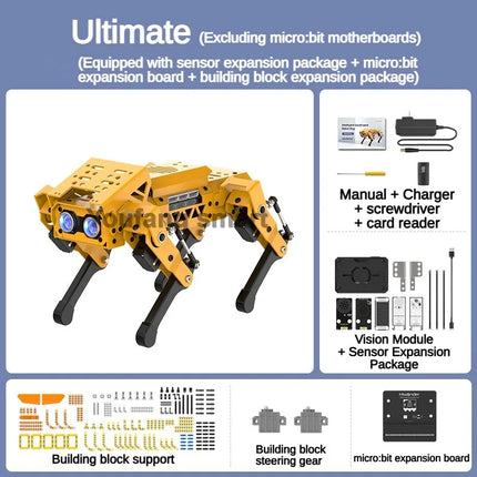 ESP32 Quadruped Visual Bionic Metal Robot Dog For Arduino Robot Kit for Python AI Project for Graphical Programmable Robot Dog