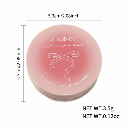 Creamy Air Cushion Blush Hydrating Matte Pink Natural Cheek Tint Brighten Face Waterproof Silky Liquid Blusher Cream With Puff