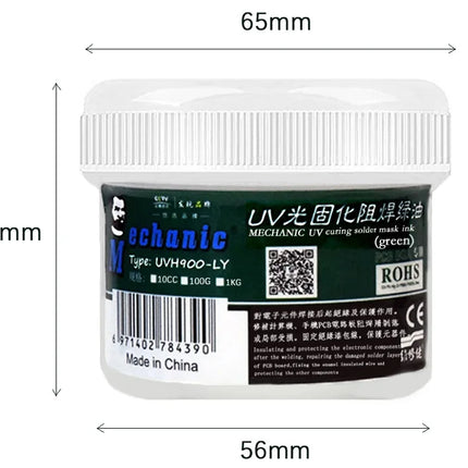 MECHANIC UVH900-LY 100g UV Curing Solder Mask Ink Soldering Paint Oil Flux Prevent Corrosive Arcing for BGA PCB Motherboard
