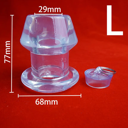Hollow Anal speculum Plug Dilator,Ass Tunnel But Butt Plugs,Analplug Buttplug Butplug with Stopper,Clear Anus stretcher Sex Toys
