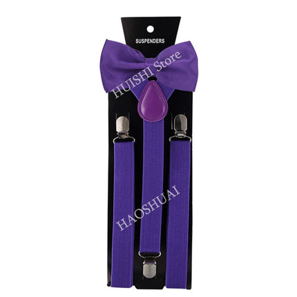 Hot Sale Suspenders Bowtie Sets Mens Women Boys Party Wedding Y-Back Shirt Braces Butterfly Belt Bow Tie Suit Accessories Gift
