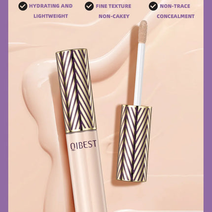 QIBEST Concealer Waterproof and Sweat Resistant Long Lasting Concealer Blush Cover Stains Acne Marks and Fade Dark Circles