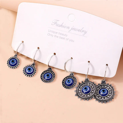 Aihua 12pcs Fashion Silver Color Heart Drop Earrings Set for Women Teens Simple Cross Pendant Dangle Earring Y2K Party Jewelry