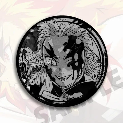 Demon Slayer Mugen Train Anime Badge Bag Charm Accessory Kyojuro Rengoku Akaza Enmu Pin Brooch Collection Gift for Fans Cosplay