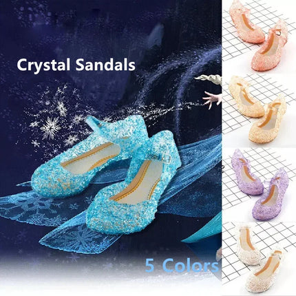 2025 New girls' Frozen mermaid princess cute sandals shoes non-slip soft sole sports shoes for girl gift