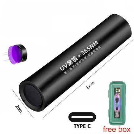 2 In 1 Ultraviolet Flashlight Purple White Dual Light Zoomable Torch Built in Battery Recharge Scorpion Hunting UV Flashlights