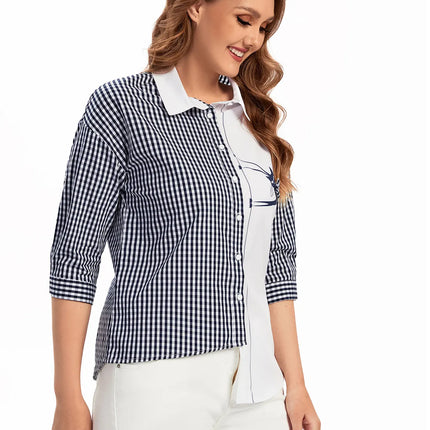 Women Plus Size Woven Spring And Autumn Fashionable Shirt