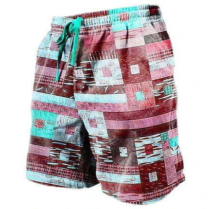 Ethnic Totem 3D Printed Men's Beach Pants Men's Summer Breathable Shorts Men's Fitness Street Shorts Large Size Drawstring