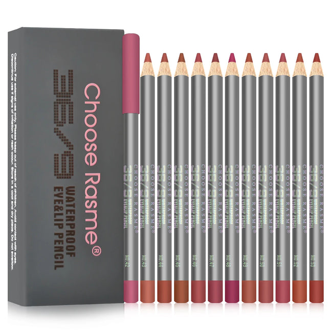 12pcs Velvet Matte Lip Liner Set - Long-Lasting Versatile Shades Longlasting Lip Makeup Berry, Brown, Pink Lip Pencil