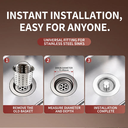 Kitchen Sink Drain Filter Pop-up Stainless Steel Strainer Mesh Basin Water Stopper Leakage Plug for Shallow Basket Accessories
