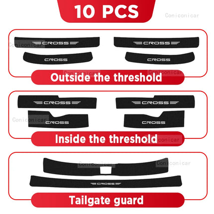 For TOYOTA COROLLA CROSS 2022-2024 Car Door Sill Scuff Plate Pedal Decor Carbon Fiber Waterproof Protector Sticker Accessories