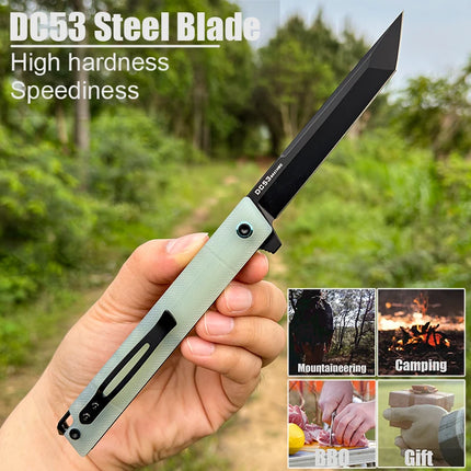 FORESAIL DC53 Steel Sharp Folding Knife Outdoor Camping Hunting Cutting Survival Hiking Fish Portable Pocket Clip EDC Tool Knife