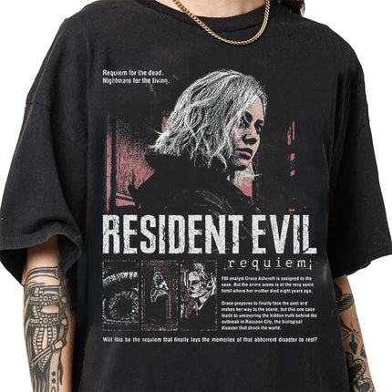 Resident Evil Requiem Biohazard Game T-shirt For Men Women 100% Cotton T Shirts Streetwear Tops J59