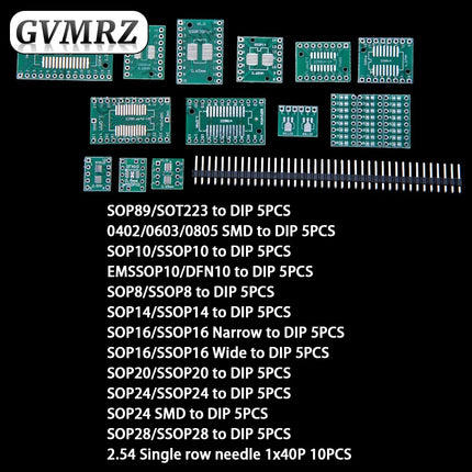 70PCS SMD to DIP Adapter Converter Plate PCB Board kit SOP14 SOP16 SOP24 SOP28 SOP10 SOP8 SOP28 SOP20 SOP SOP8 SOP28 SOP20