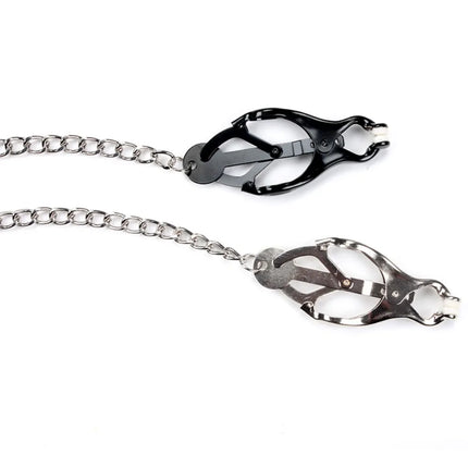 Metal Nipple Clamps Clips with Chain Clitoris Stimulator Steel Nipple Breast Clamps Slave Bondage Flirting Women Sex Toy