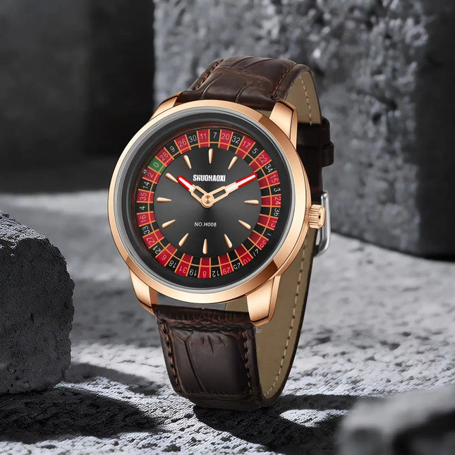 New European-Style Roulette Poker Game Design Fashionable Quartz Watch