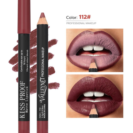 Thanksgiving/Christmas women's cosmetics gifts: 12 color matte velvet lipliner, natural&waterproof&easy to color lipstick pen.