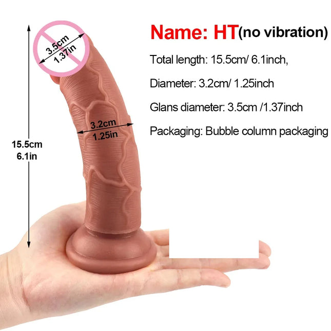 Realistic Big Glans Dildo Soft Silicone Huge Dick Strong Man Penis with Suction Cup Anal Vaginal Masturbators Sex Cock Adult 18+