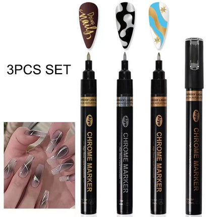 3-18pcs/set Nail Art Graffiti Pen Nail Marker Drawing Abstract Lines Fine Detail Floral Design Waterproof Nail Painting Manicure