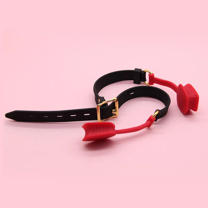Silicone SM Mouth Gag with Restraint Strap, Female Bondage & BDSM Accessory Sex Toys