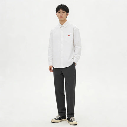 Korean Style Summer With Pocket Embroidery Button Down Tee high quality Men's Women Casual Long Sleeve Shirt Fashion couple Tops