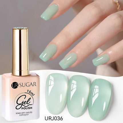 UR SUGAR 15ml Jelly Milky White Translucent Color Gel Polish Semi Permanent UV Gel Nail Art Soak Off Gel Varnish Latest Fashion