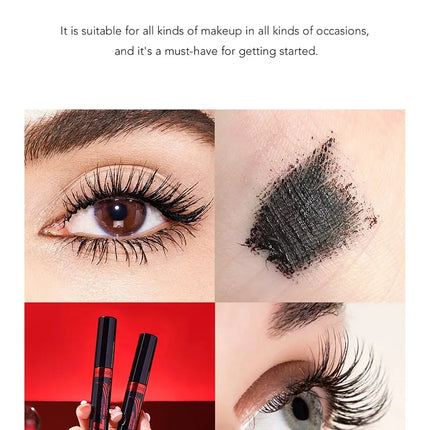3D Mascara Waterproof Extra Volume Long -lasting Hyper-Curl Lengthening Eyelash Non-smudging Eyelashes Black Mascara Makeup