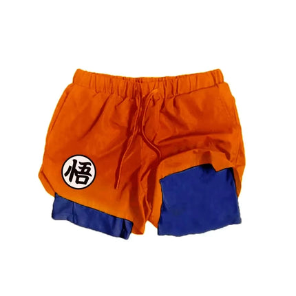 2026 Summer Anime Dragon Ball Son Goku Shorts Men Double Layer Sports Short Pants Digital Printing Sportswear Breathable Beach