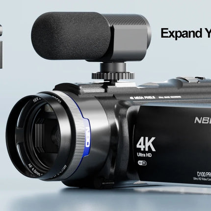 NBD 4K Camcorder Video Camera with 48MP Vlogging Camera With Wi-Fi & App Control,Video Recorder with 3X Battery Life, 16X Zoom