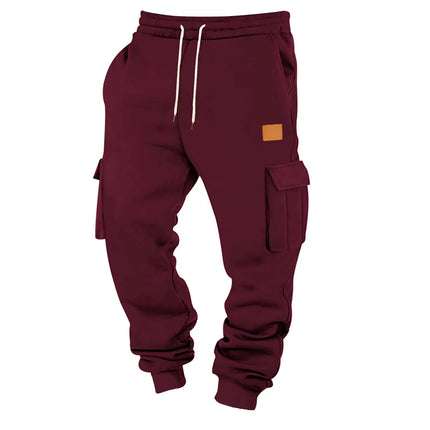 Men's Cargo Pants 2025 New Casual Loose Autumn Winter Straight Baggy Pants Multi-Pockets Solid Color Pinting Sweatpants ﻿